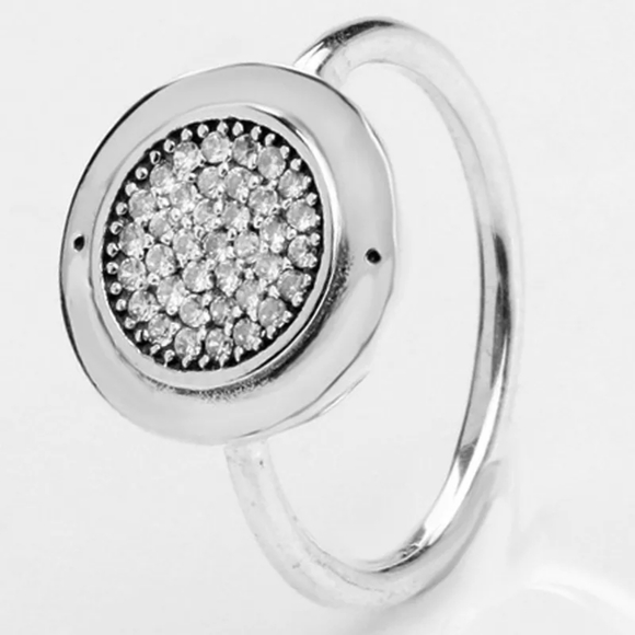 Pave Inlaid Diamond Circle Ring | 925 Sterling Silver - Picture 13 of 15